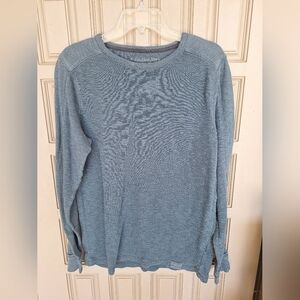 Calvin Klein Jeans Men's Sweater SzM Blue Lng Sleeves Contrast Knit LOGO